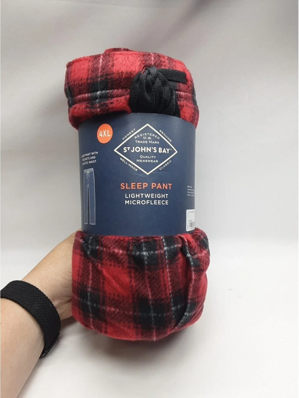 St. Johns Bay - Men's 4XL - Red Tartan Fleece Sleep Pants - Pajama Bottoms